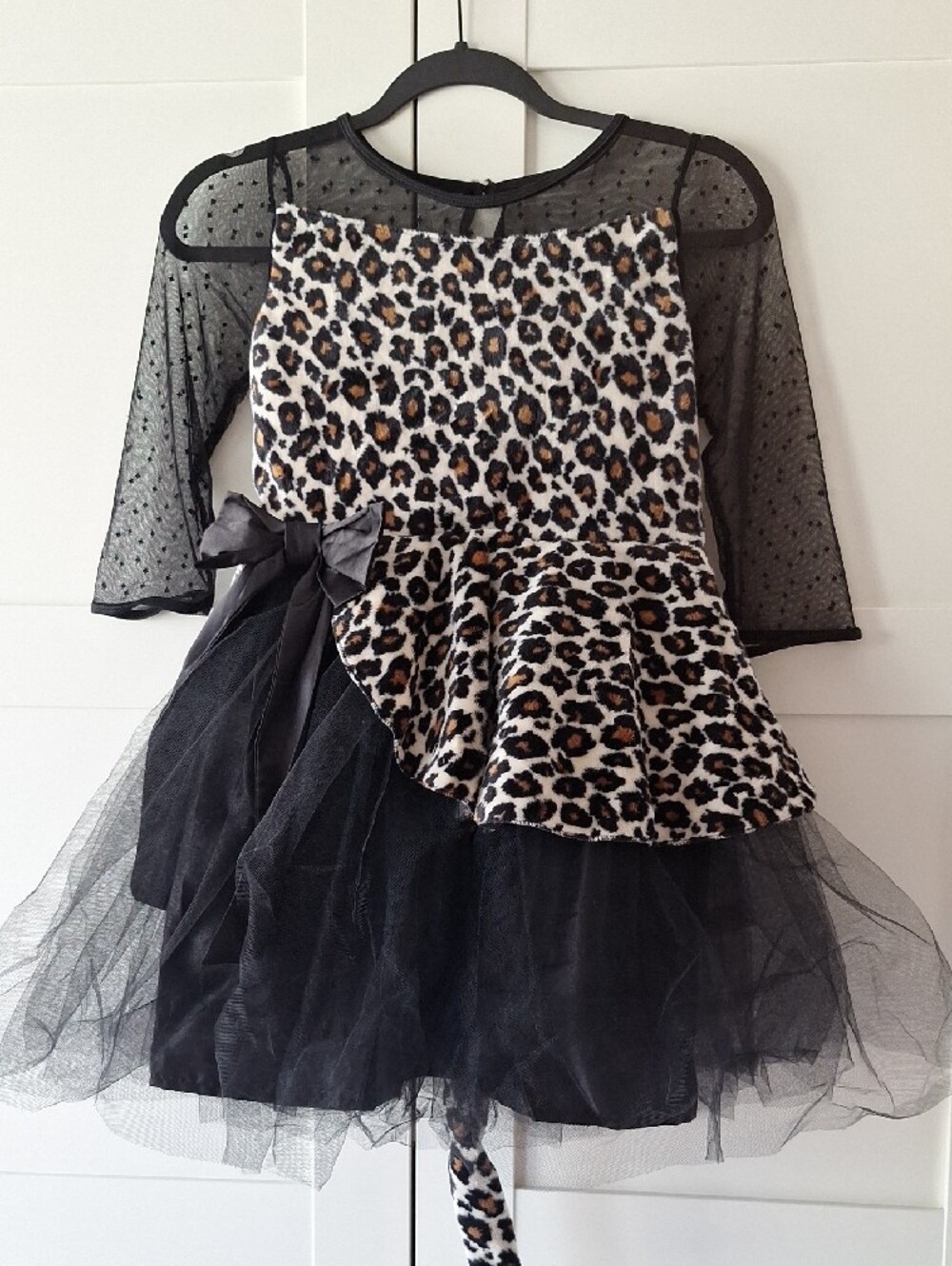 Chasing Fireflies Leopard Print and Black Tulle Costume Dress with Ears